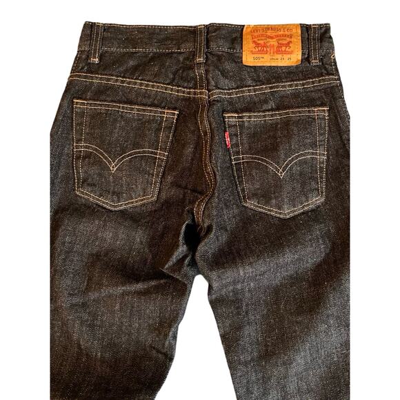 Levis 505 Jeans Boys Size 10 Slim Black Straight Leg Pockets Zip Close NWT - Picture 3 of 11